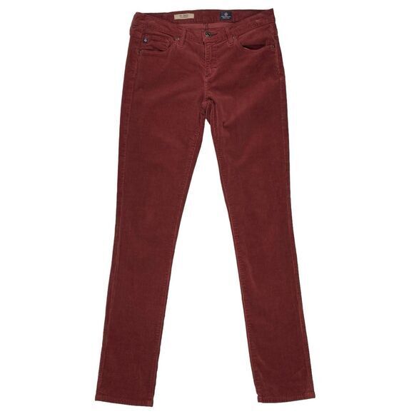 AG Adrian Goldschmied Jeans Women 27R Red Corduroy The Stevie Slim Straight Pant - Picture 1 of 14